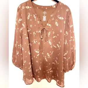 St. John's Bay Tan Paisley Blouse